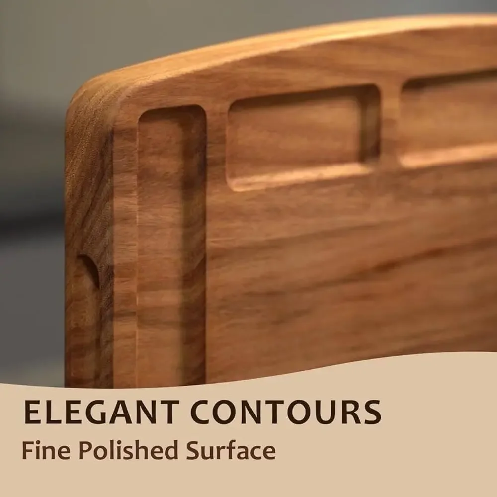 Walnut Cutting Board with Compartments 17x13x1.6 Inch, Walnut Wood